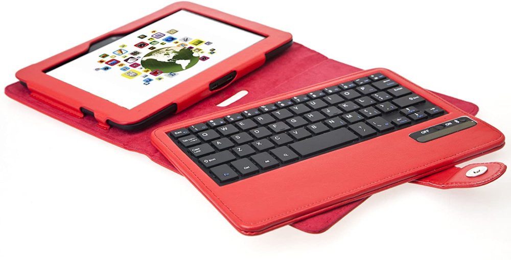 Protect PT144 - Amazon Kindle Fire HD 2.gen 7" - červené, stojánek, bluetooth, klávesnice