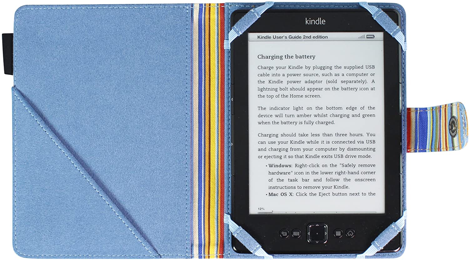 Pouzdro Lente Designs pro Amazon Kindle Voyage - motiv Sienna Stripes