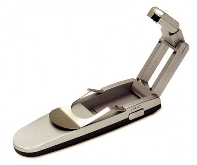 LED lampička - Robotic Clip US-L41, kloubová, pro všechny čtečky - stříbrná