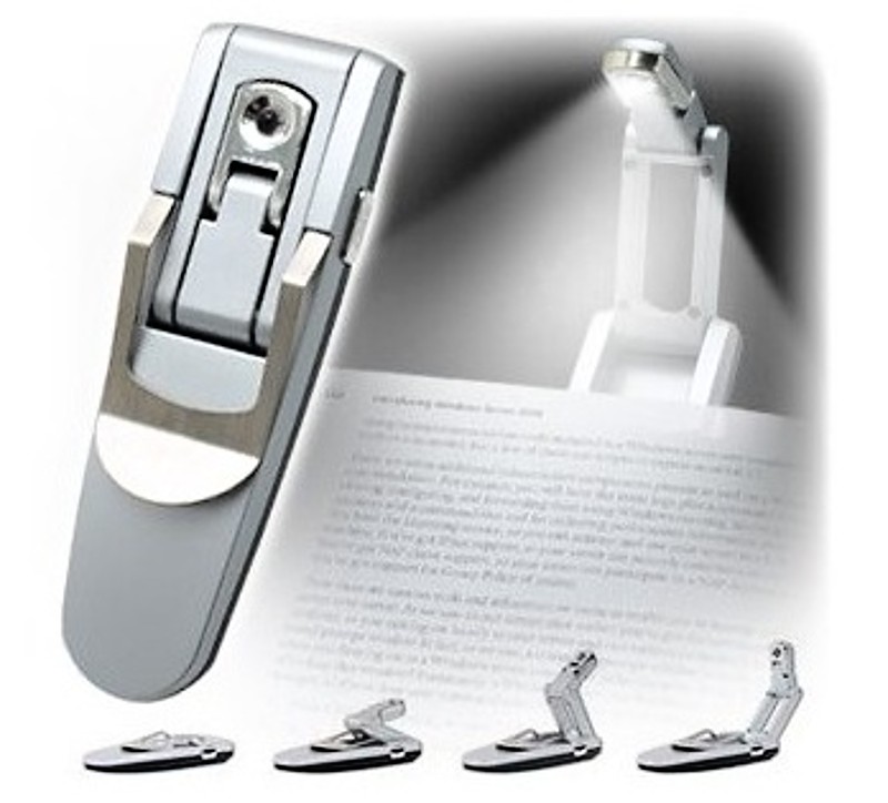 LED lampička - Robotic Clip US-L41, kloubová, pro všechny čtečky - stříbrná