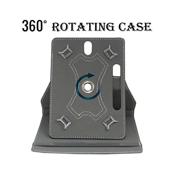 Univerzální pouzdro pro čtečky knih a tablety, velikost 6-8" - Atmoog AKC03 - univerzální otočné pouzdro se stojánkem - červené