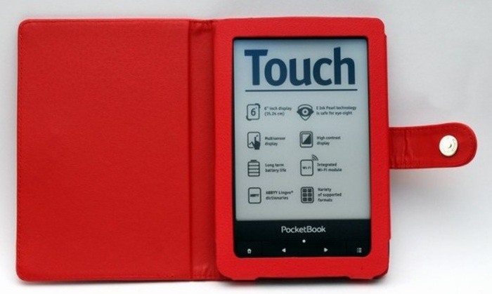 Obal na čtečku Pocketbook 614 / 615 / 622 / 623 / 624 / 625 / 626 / 631 / 640 / 641 - FORTRESS FT140, červené, magnet