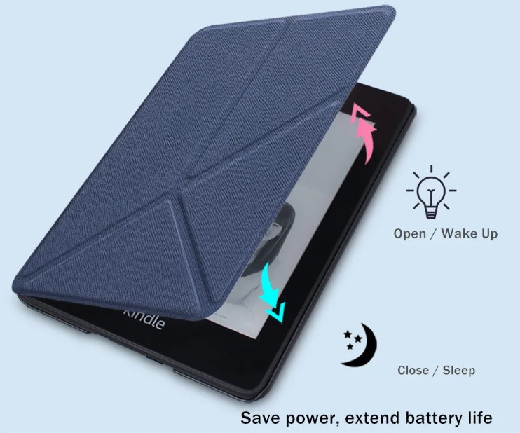 Origami Durable Lock OR58 - pouzdro pro Amazon Kindle 2019 / 2020, magnet, stojánek - tmavě modré