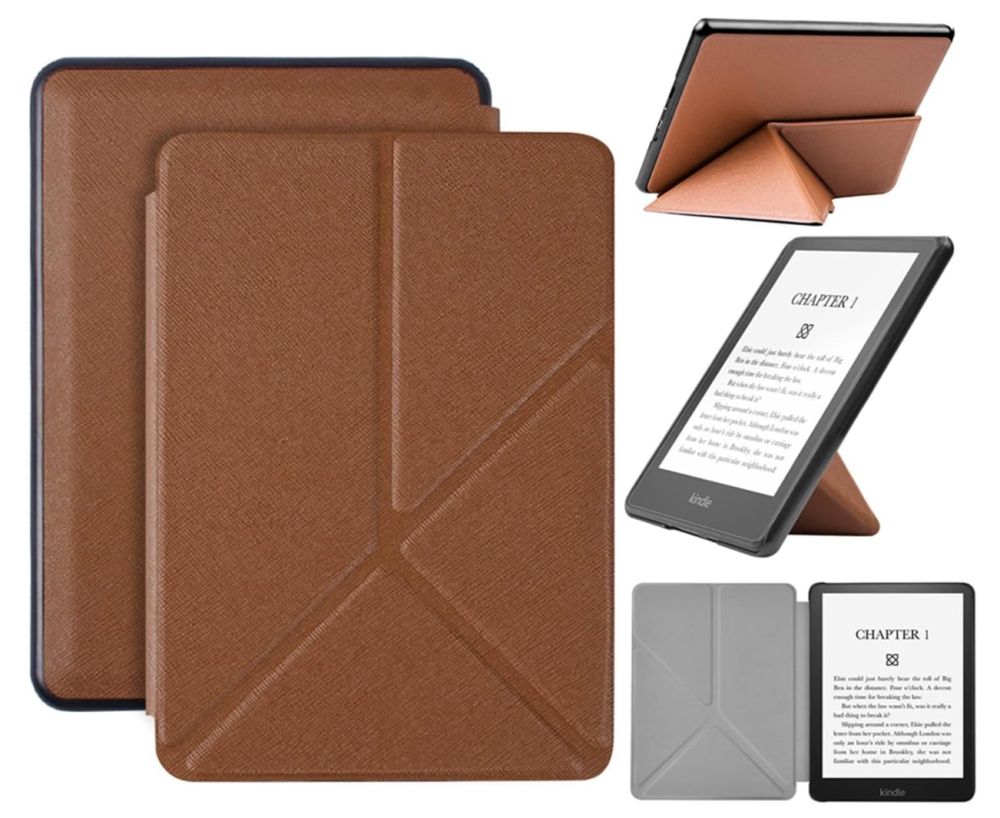 Origami Durable Lock OR62 - pouzdro pro Amazon Kindle 2022, magnet, stojánek - hnědé