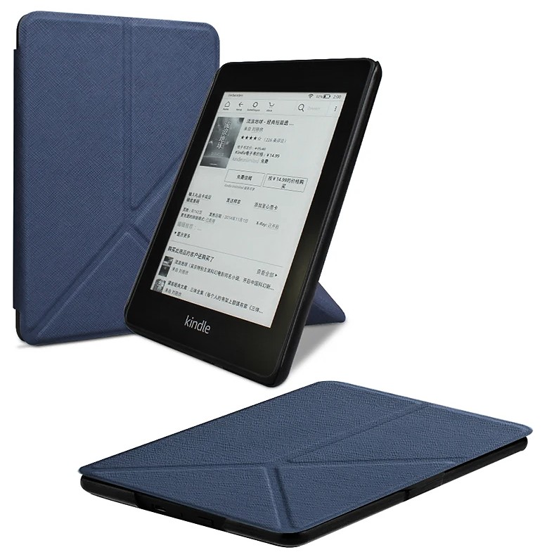 B-Safe Origami 1203 - pouzdro pro Amazon Kindle 8, magnet, stojánek - tmavě modré