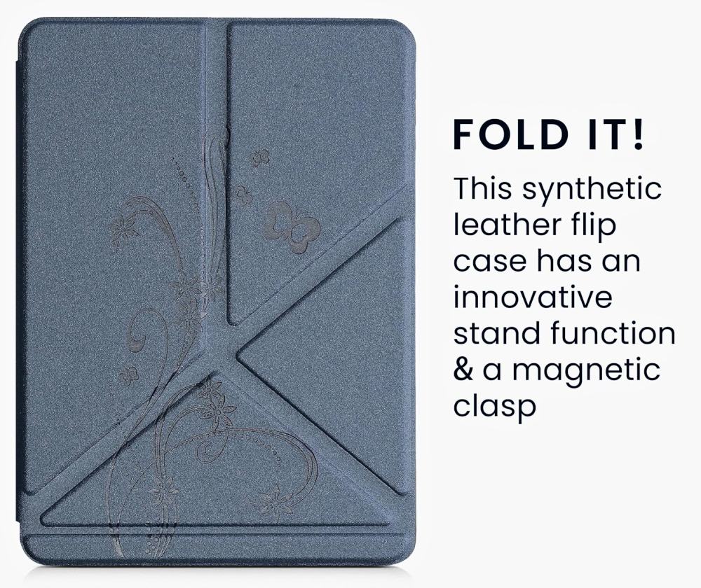 Pouzdro KW Mobile - Origami Butterfly Tendril - KW5776406 - pro Amazon Kindle Paperwhite 5 (2021) - tmavě modré