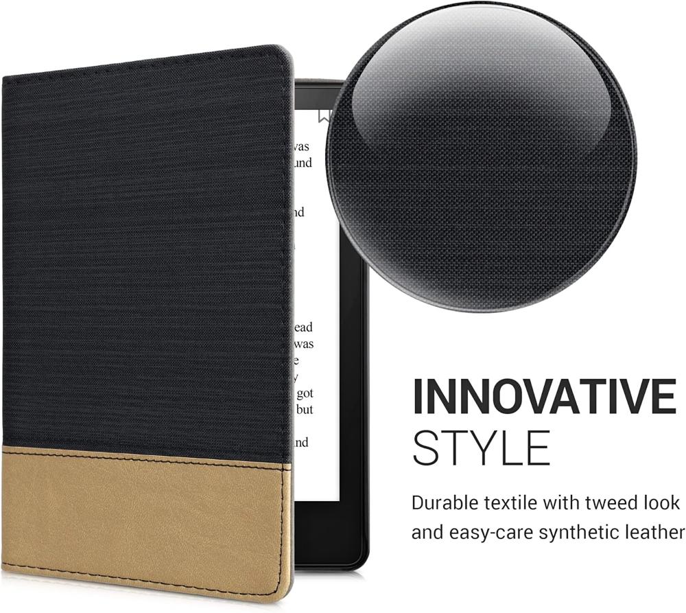 Pouzdro KW Mobile - Leather And Canvas - KW5715701 - pro Amazon Kindle Paperwhite 5 (2021) - hnědé, černé