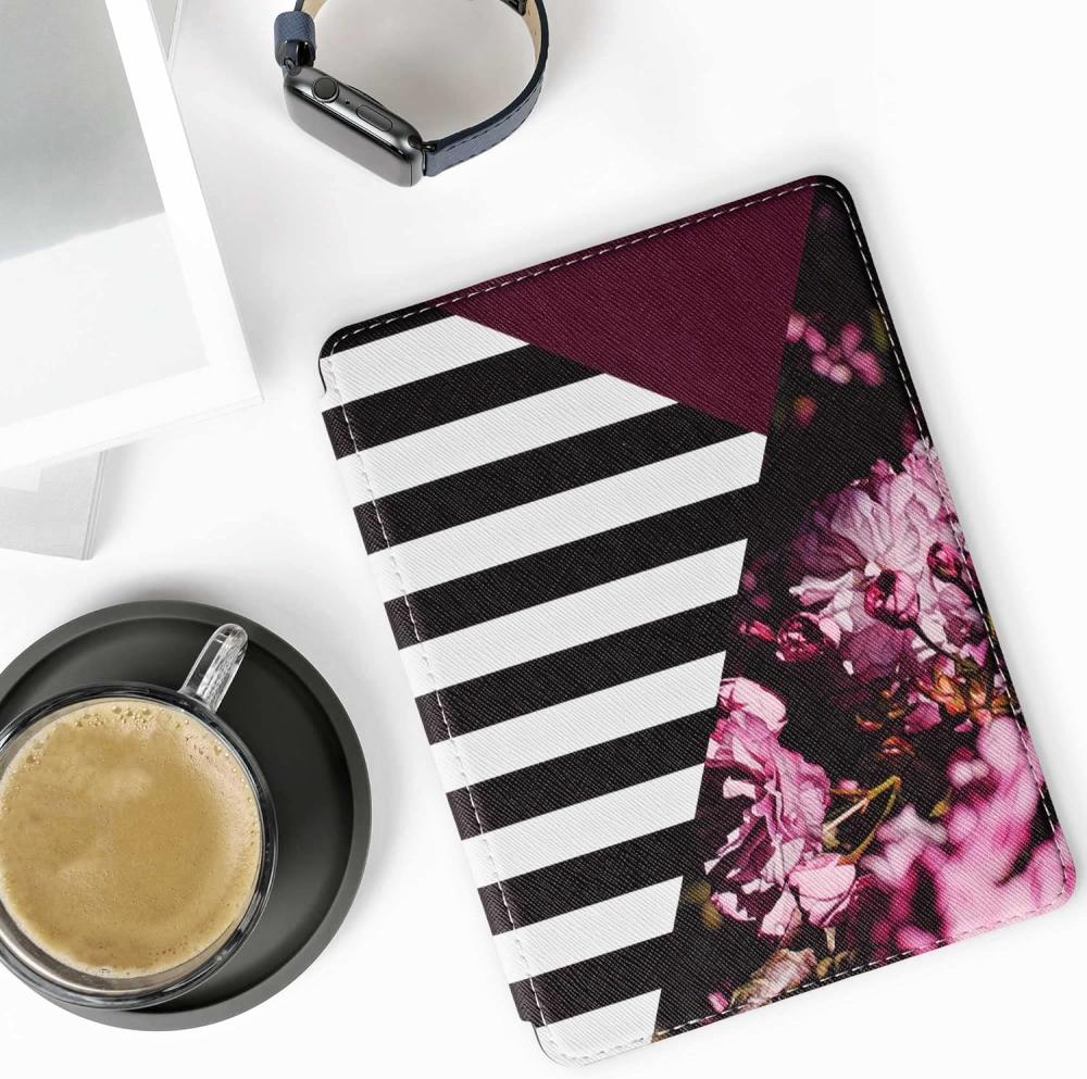 Pouzdro KW Mobile - Flowers & Stripes - KW5625662 - pro Amazon Kindle Paperwhite 5 (2021) - vícebarevné