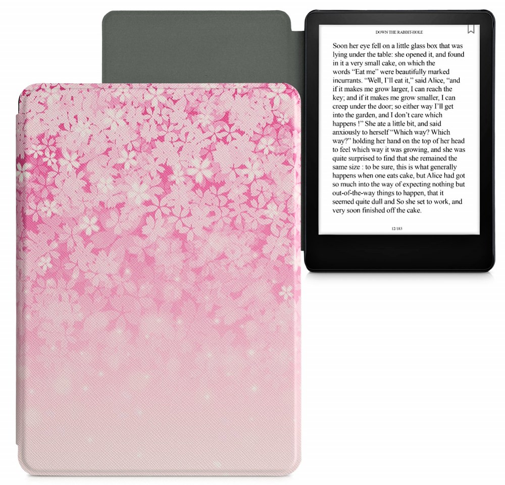 Pouzdro KW Mobile - Pink Flowers - KW5625658 - pro Amazon Kindle Paperwhite 5 (2021) - vícebarevné