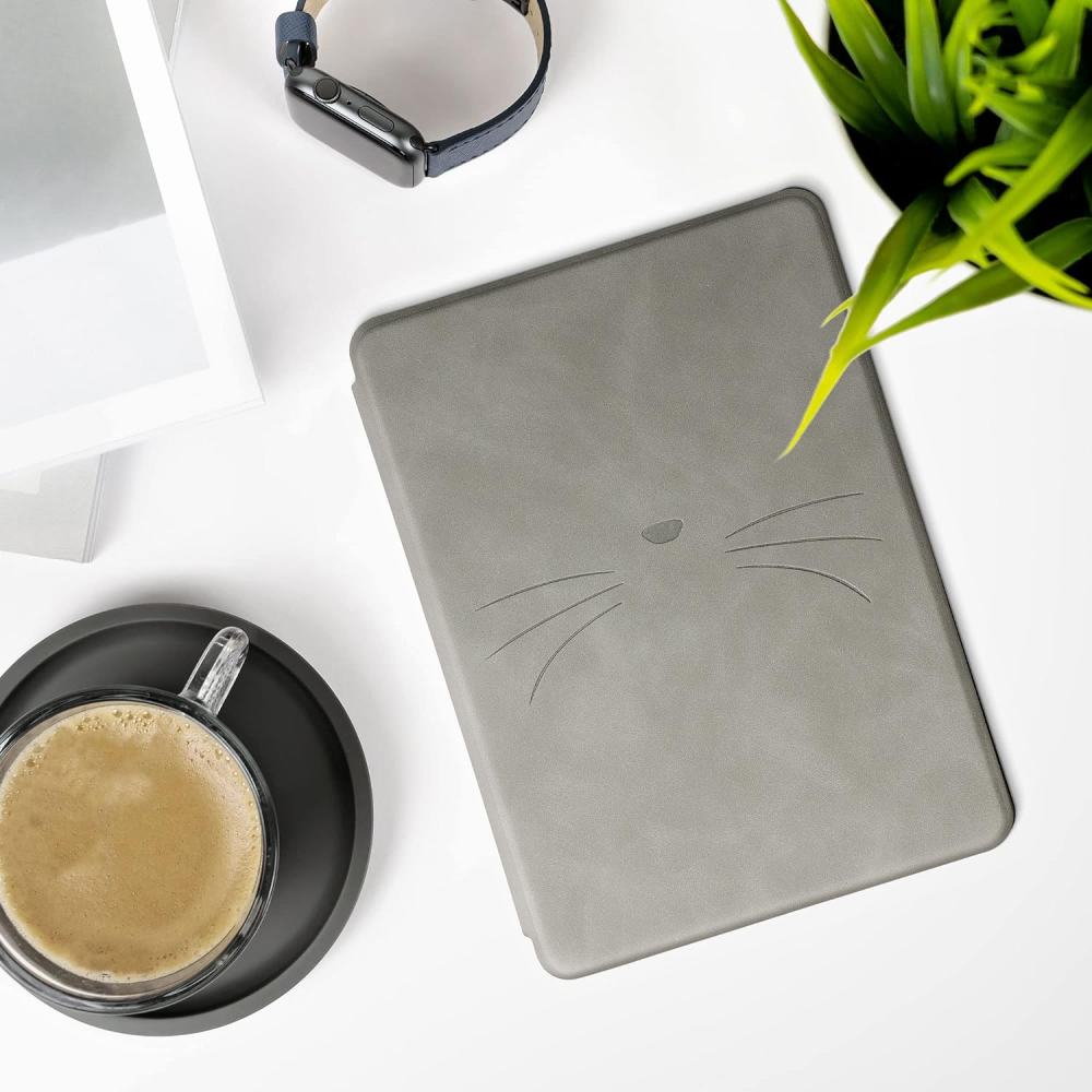 Pouzdro KW Mobile - Meow Meow -  KW5625705 - pro Amazon Kindle Paperwhite 5 (2021) - šedé