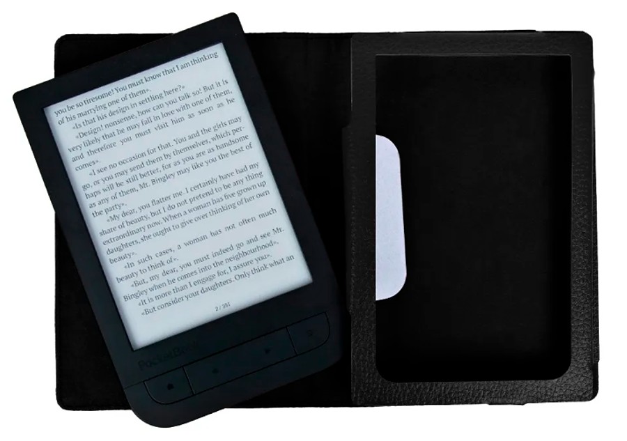 FORTRESS FT168 - Obal na čtečku Pocketbook 614 / 615 / 622 / 623 / 624 / 625 / 626 / 631 / 640 / 641 - černé, magnet