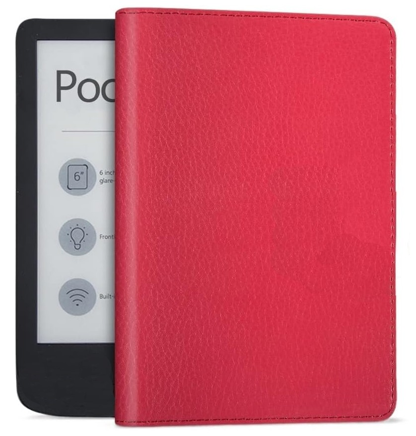 FORTRESS FT169 - Obal na čtečku Pocketbook 614 / 615 / 622 / 623 / 624 / 625 / 626 / 631 / 640 / 641 - červené, magnet