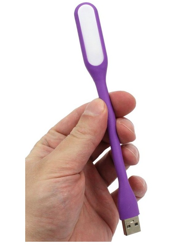 Gembird NL-01-PR - USB LED lampička ohebná, pro všechny čtečky - fialová