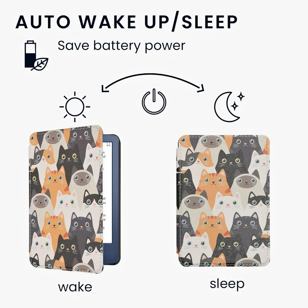 Pouzdro KW Mobile - Cats - KW5998912 - pro Amazon Kindle 2022 - vícebarevné