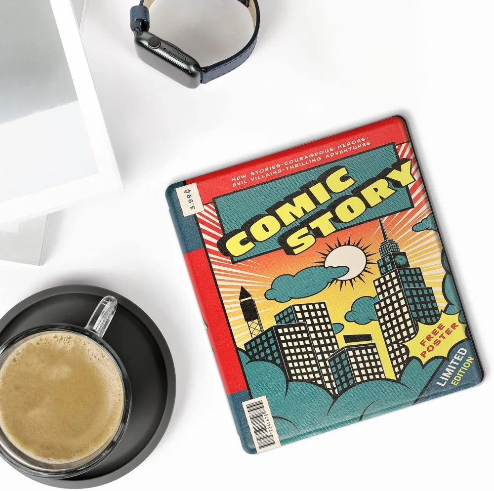 Pouzdro KW Mobile - Comic Story - KW4941726 - pro Amazon Kindle Oasis 2 / 3 - vícebarevné