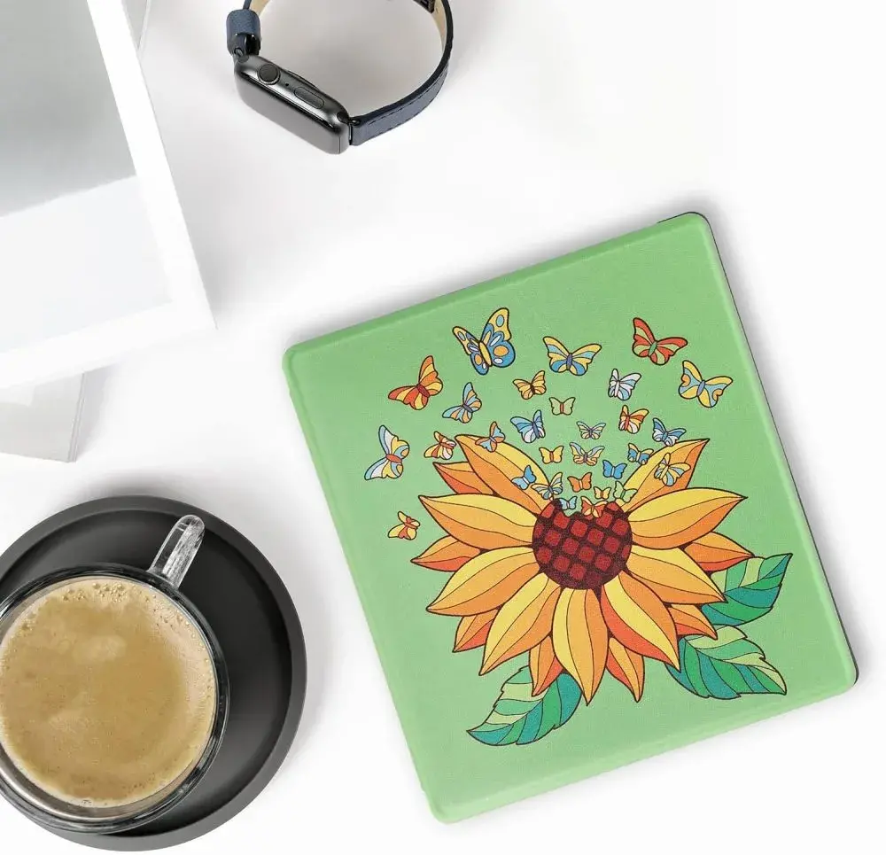 Pouzdro KW Mobile - Sunflower Butterflies - KW4941723 - pro Amazon Kindle Oasis 2 / 3 - vícebarevné