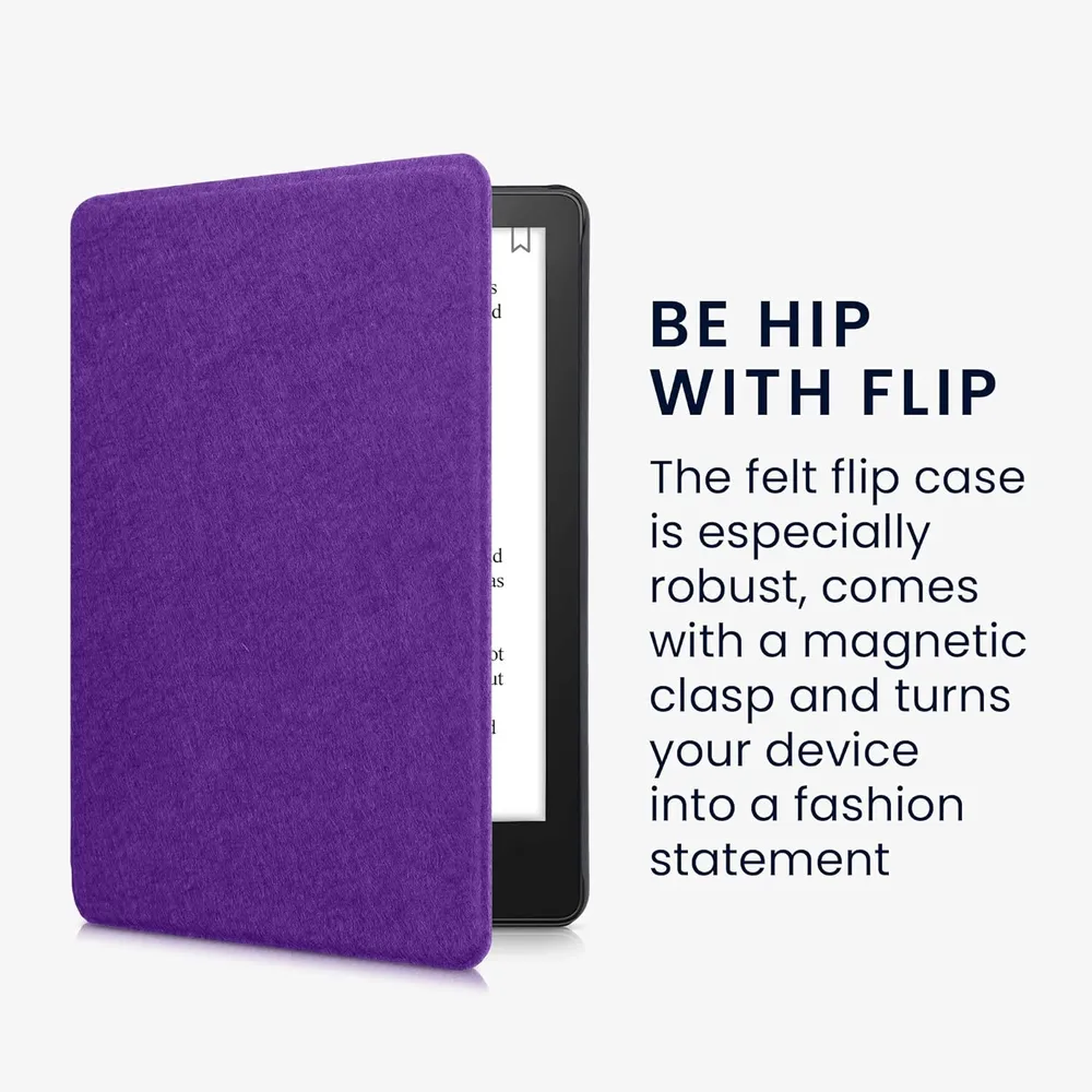 Pouzdro KW Mobile Felt Fabric - KW5625938 - pro Amazon Kindle Paperwhite 5 (2021) - fialové