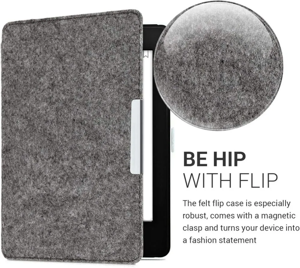 Pouzdro KW Mobile Felt Fabric - KW3434522 - pro Amazon Kindle Paperwhite 1/2/3 - šedé