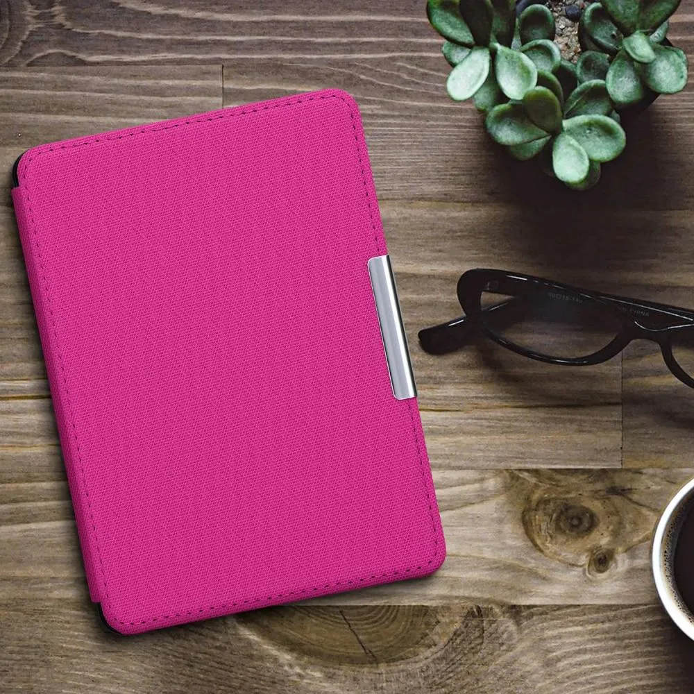 Pouzdro KW Mobile - Nylon Book - KW4948733 - pro Amazon Kindle Paperwhite 1/2/3 - tmavě růžové