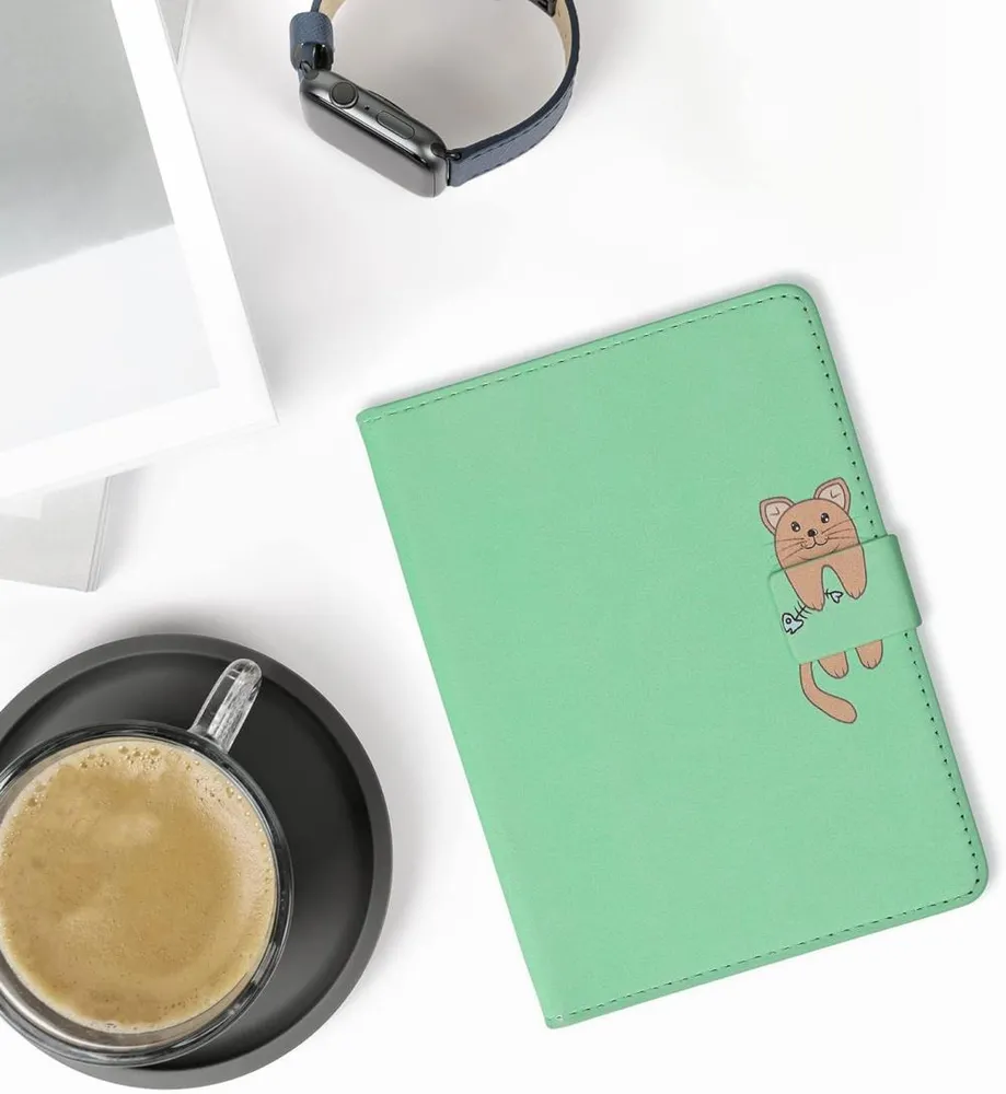 Pouzdro KW Mobile - Cat Design - KW5781301 - pro Amazon Kindle Paperwhite 5 (2021) - zelené