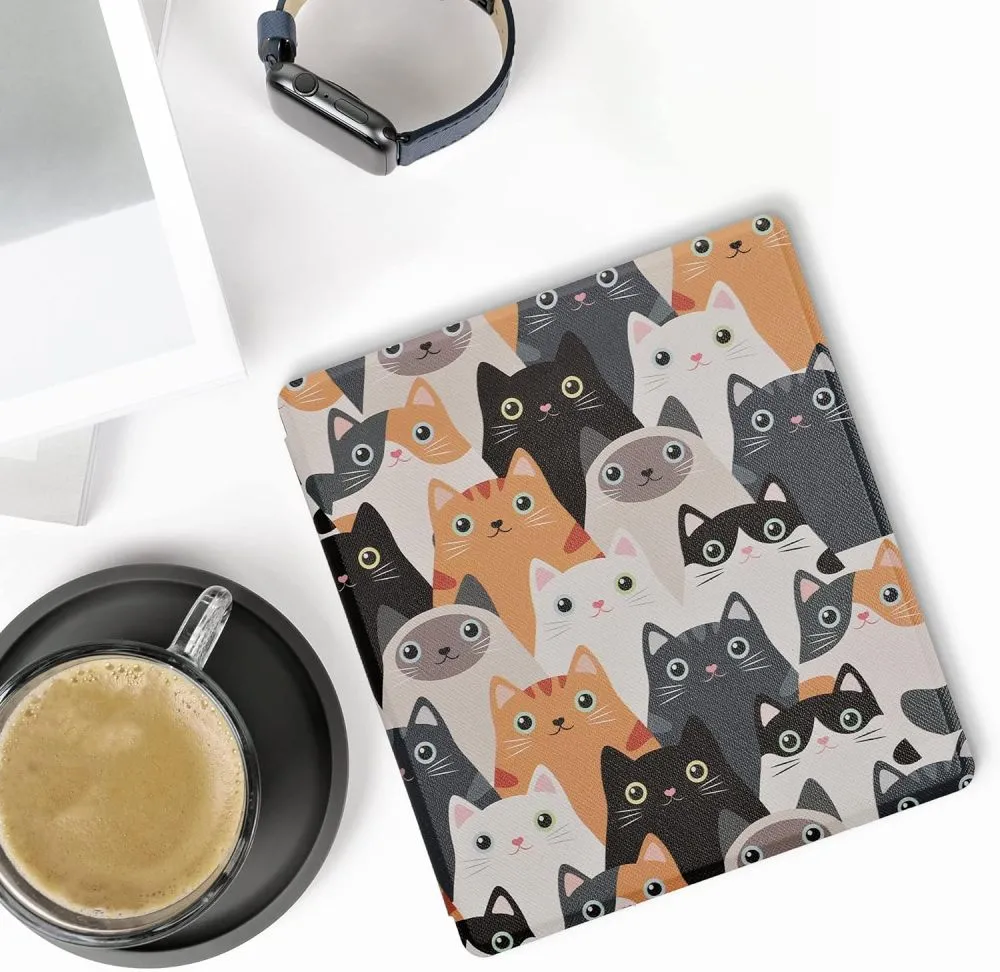 Pouzdro KW Mobile - Cats - KW4941740 - pro Amazon Kindle Oasis 2 / 3 - vícebarevné