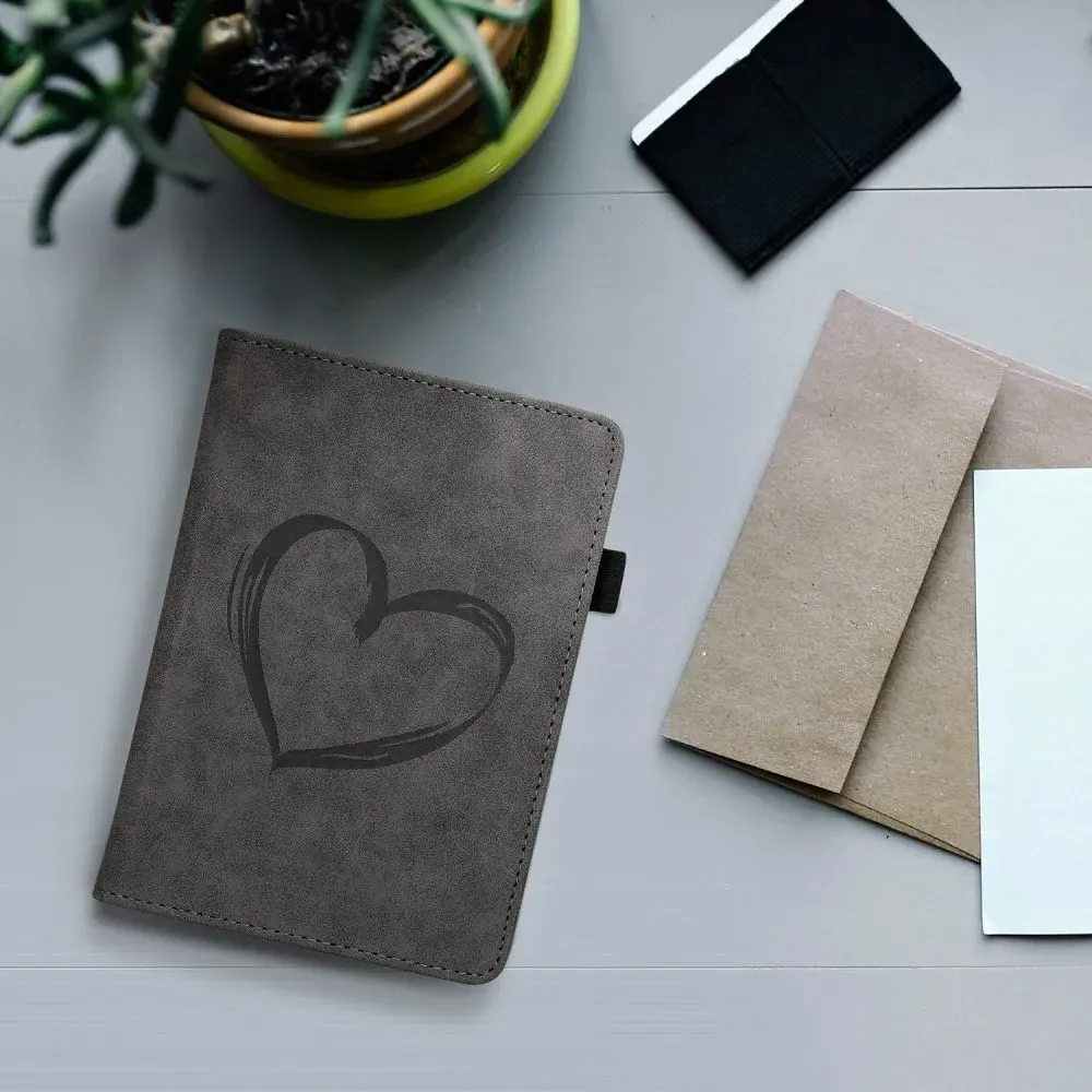 Pouzdro KW Mobile Brushed Heart - KW5626802 - pro Amazon Kindle Paperwhite 1/2/3 - tmavě šedé