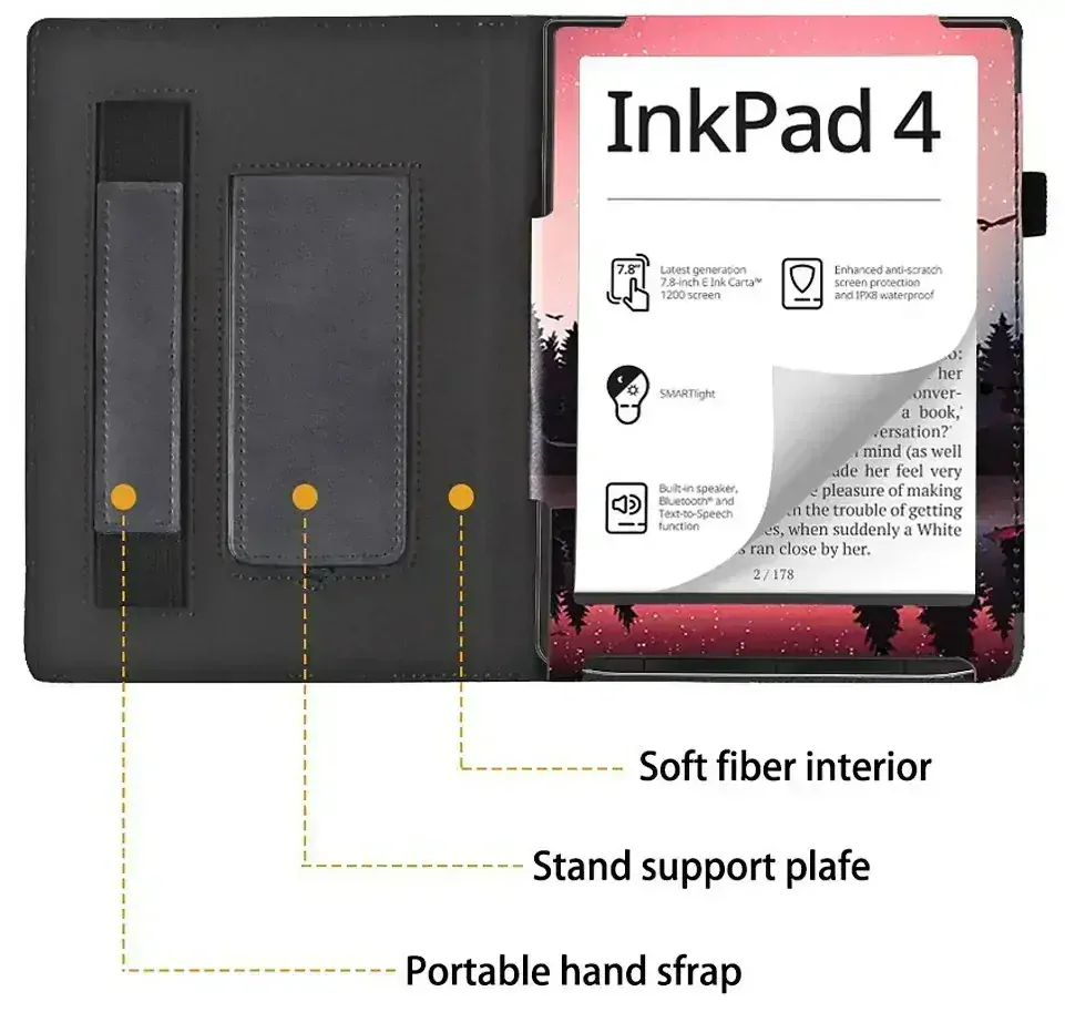 Fortress FT4006 - pouzdro se stojánkem pro Pocketbook 743 (G/C/K) - motiv Nightlake, magnet, AutoSleep