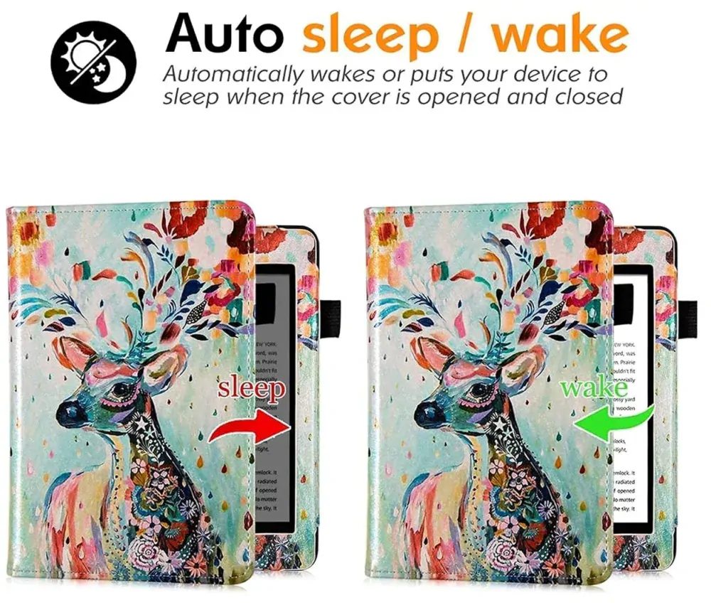 Fortress FT4023 Premium - pouzdro se stojánkem pro Amazon Kindle Paperwhite 5 (2021) - motiv Deer, magnet, AutoSleep