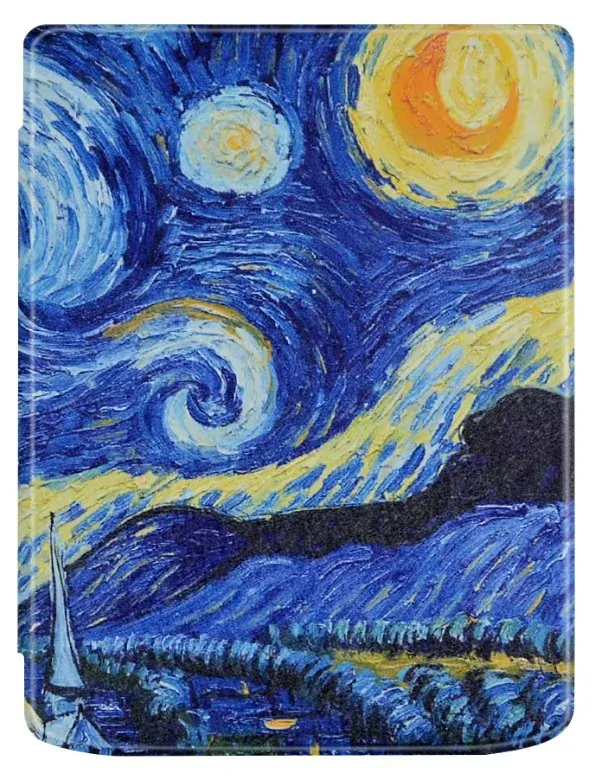 Pouzdro Durable Lock DL4051, obal na Pocketbook 743G InkPad 4 a Pocketbook 743C InkPad Color (2/3) - motiv Gogh, magnetické zavírání, AutoSleep