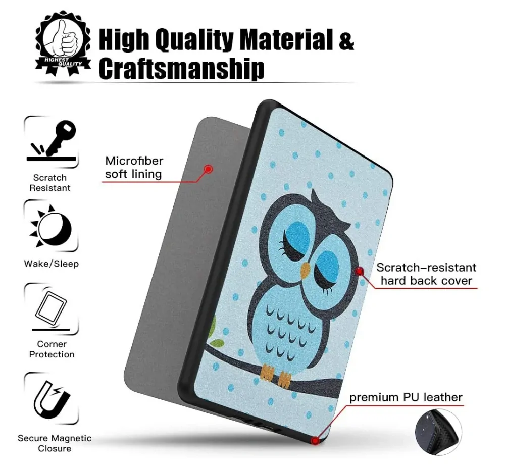ARMORI TRIMER T018, pouzdro pro Pocketbook 740 InkPad 3 - motiv Owl
