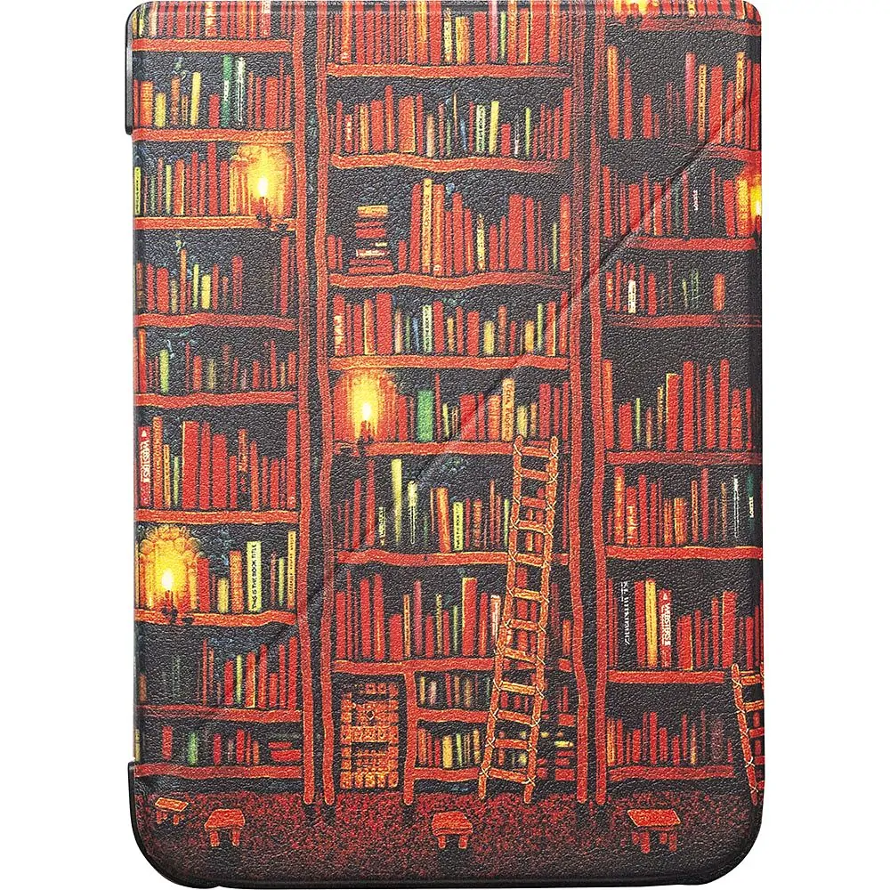 ARMORI KEEPER K027, pouzdro se stojánkem pro Pocketbook 740 InkPad 3 - motiv Bookcase