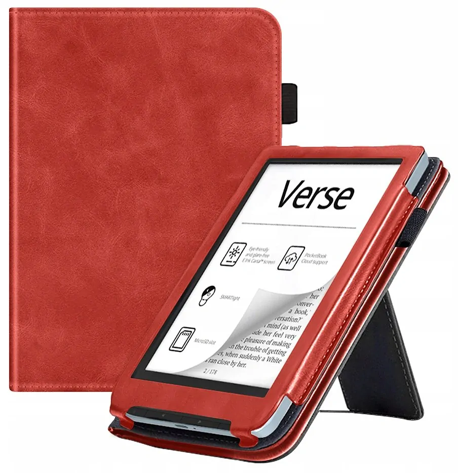 ARMORI Holder T046 - pouzdro se stojánkem pro Pocketbook 629/634 Verse (Pro) - červené, magnet, AutoSleep