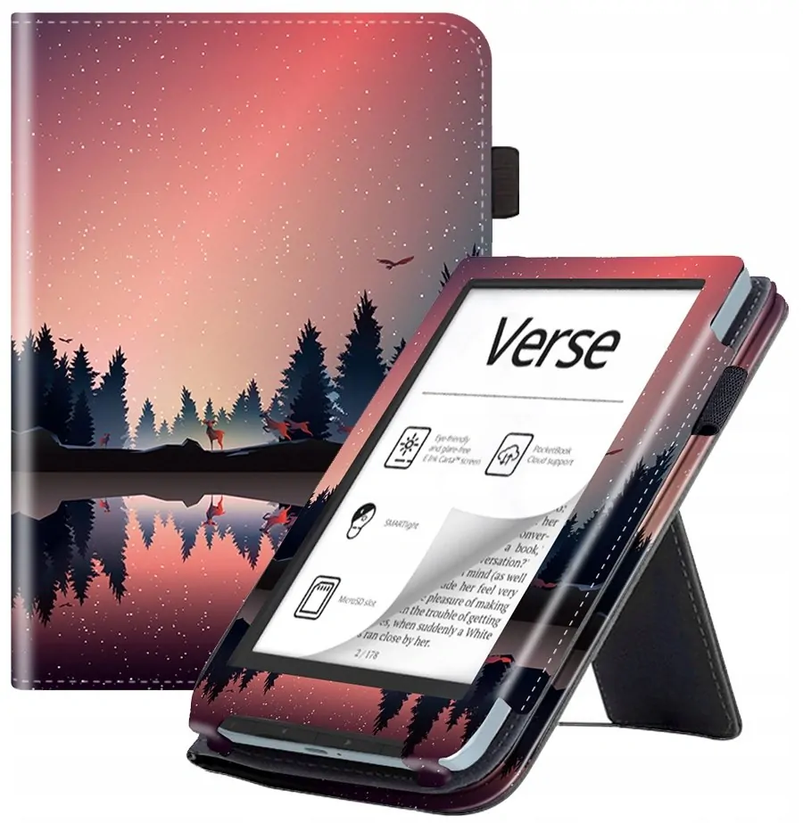ARMORI Holder T049 - pouzdro se stojánkem pro Pocketbook 629/634 Verse (Pro) - motiv Nightlake, magnet, AutoSleep