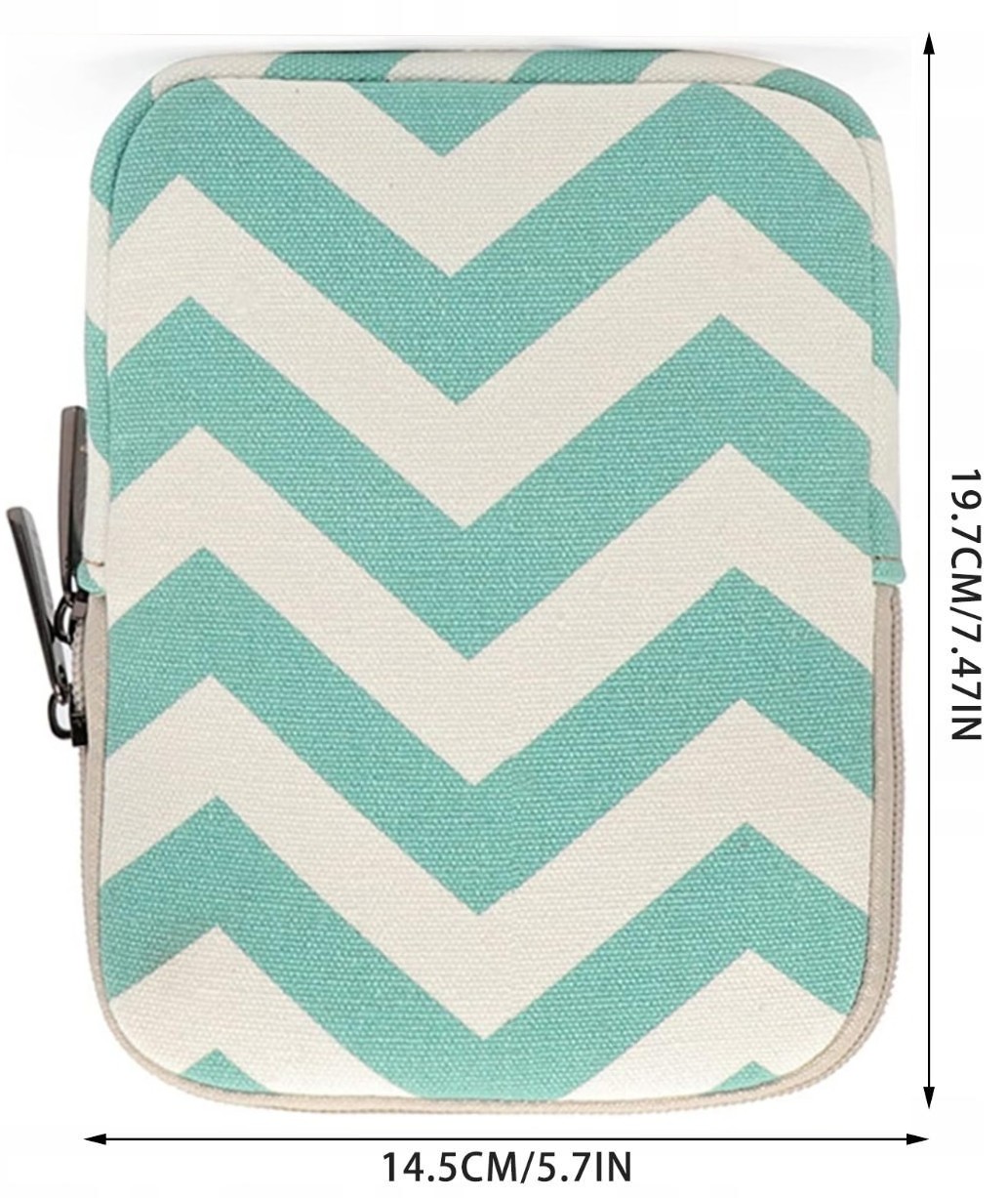 ARMORI Zipper Z074 - motiv Zigzag Green - Univerzální pouzdro pro čtečky 6" - textilní, zip