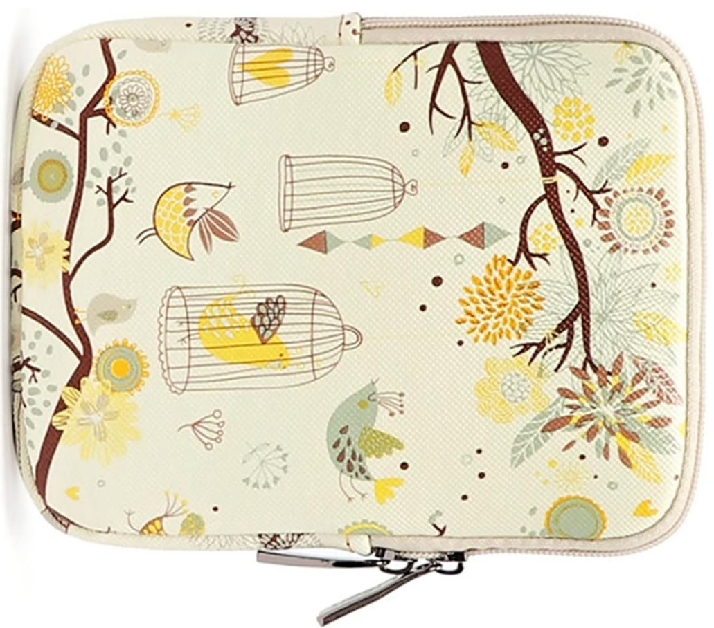 ARMORI Zipper Z076 - motiv Yellow Birds - Univerzální pouzdro pro čtečky 6" - textilní, zip