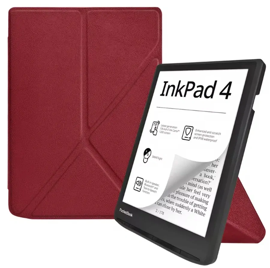 ARMORI STANDER S189, pouzdro se stojánkem Origami pro Pocketbook 743 G/C/K3 (InkPad4, Color 2, Color 3) - červené