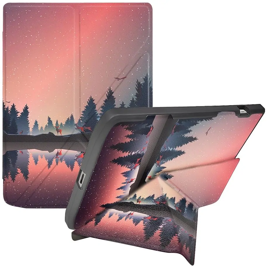 ARMORI STANDER S193, pouzdro se stojánkem Origami pro Pocketbook 743 G/C/K3 (InkPad4, Color 2, Color 3) - motiv Nightlake