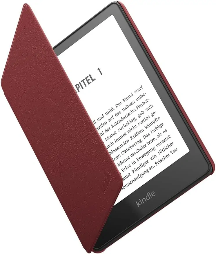 Originální pouzdro Amazon Kindle Paperwhite 5 (2021) - KP5LERE, pravá kůže, červené (Merlot)