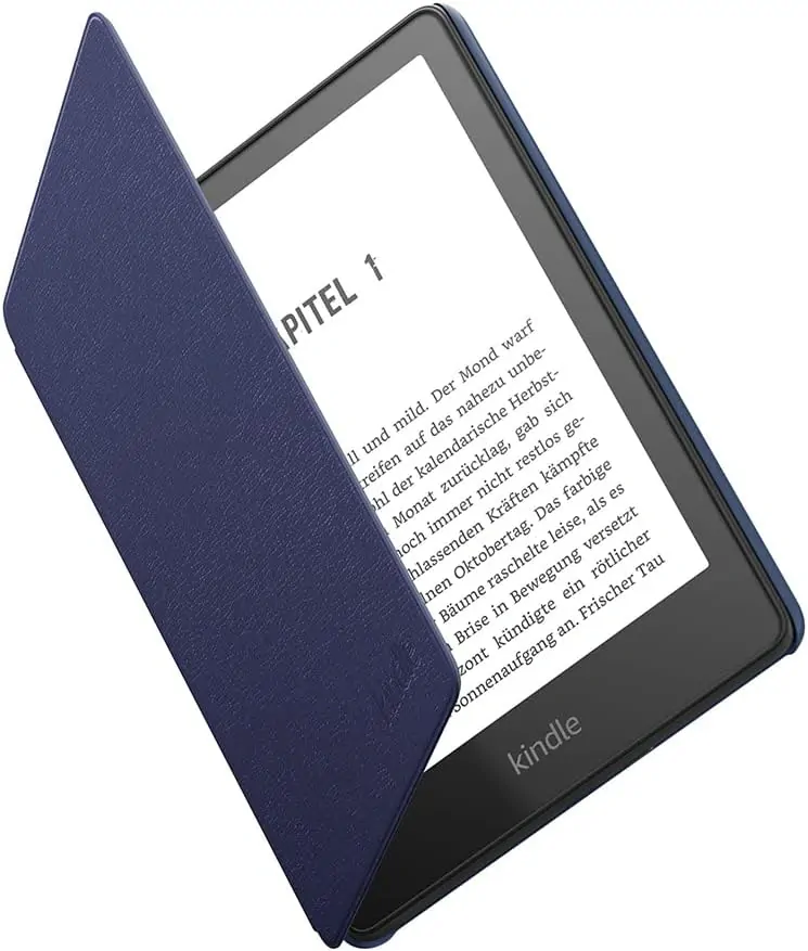 Originální pouzdro Amazon Kindle Paperwhite 5 (2021) - KP5LEDB, pravá kůže, tmavě modré