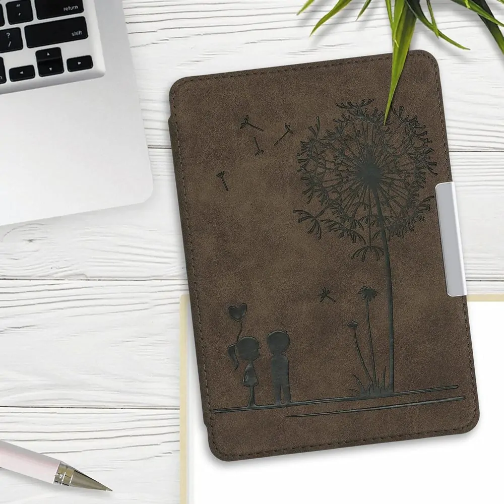 Pouzdro KW Mobile Felt Dandelion Love - KW5492403 - pro Amazon Kindle Paperwhite 4 (2018) - hnědé