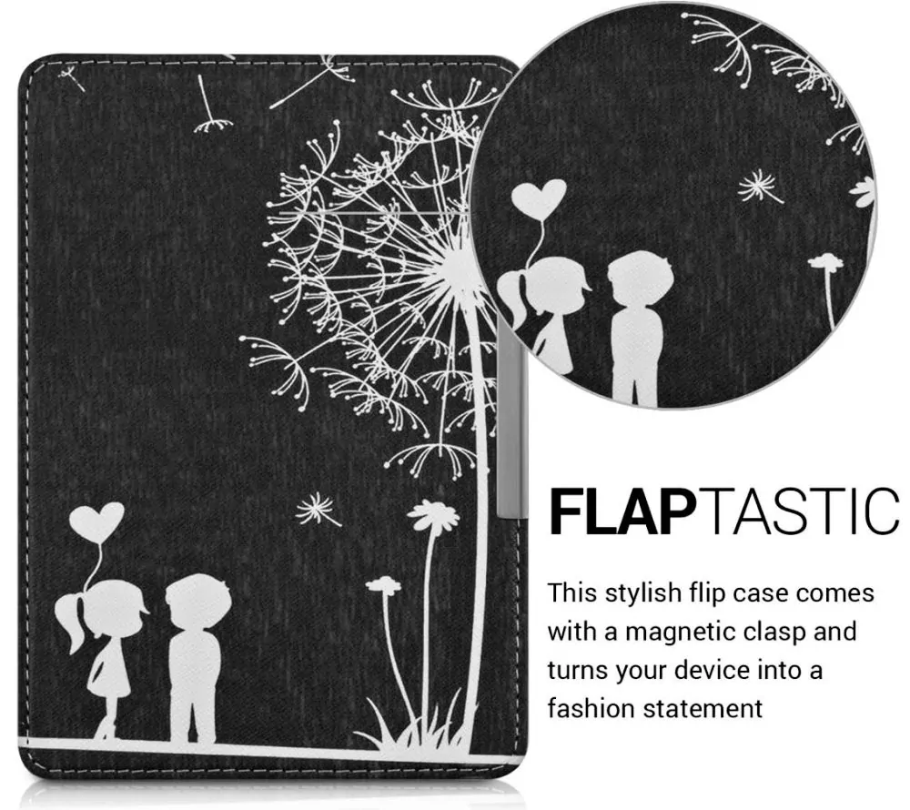 Pouzdro KW Mobile - Dandelion Love - KW2313617 - pro Amazon Kindle Paperwhite 1 / 2 / 3 - černé