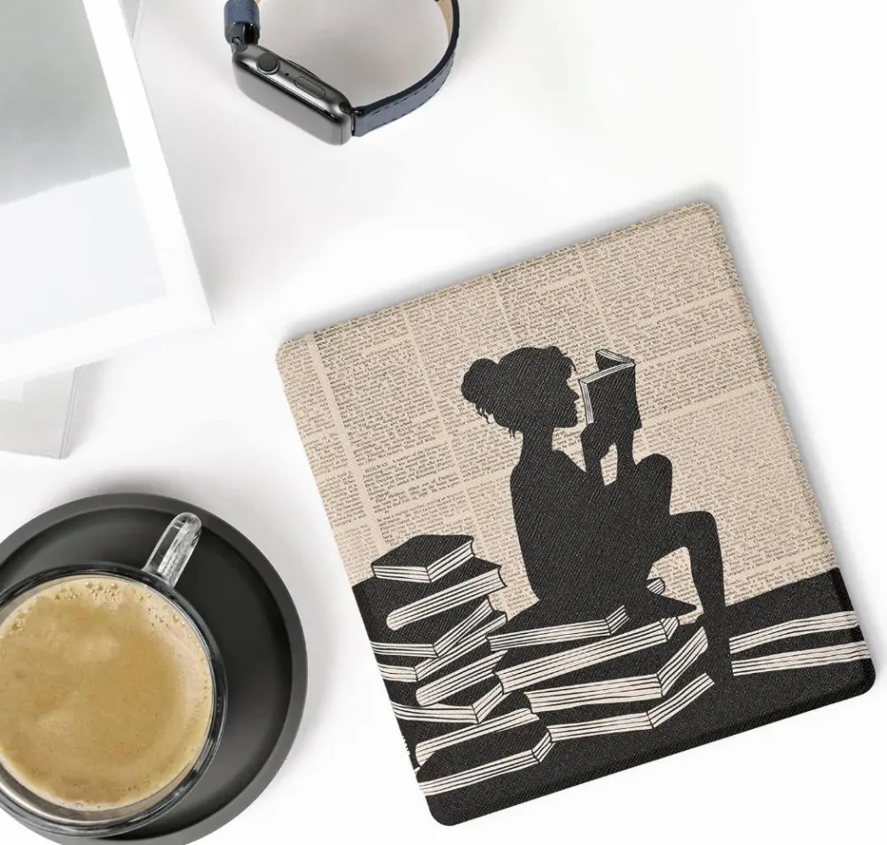 Pouzdro KW Mobile - Girl And Books - KW4941734 - pro Amazon Kindle Oasis 2 / 3 - vícebarevné