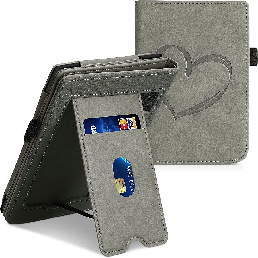 Pouzdro KW Mobile - Brushed Heart - KW5481704 - pro Pocketbook 616/617/627/628/632/633 - šedé