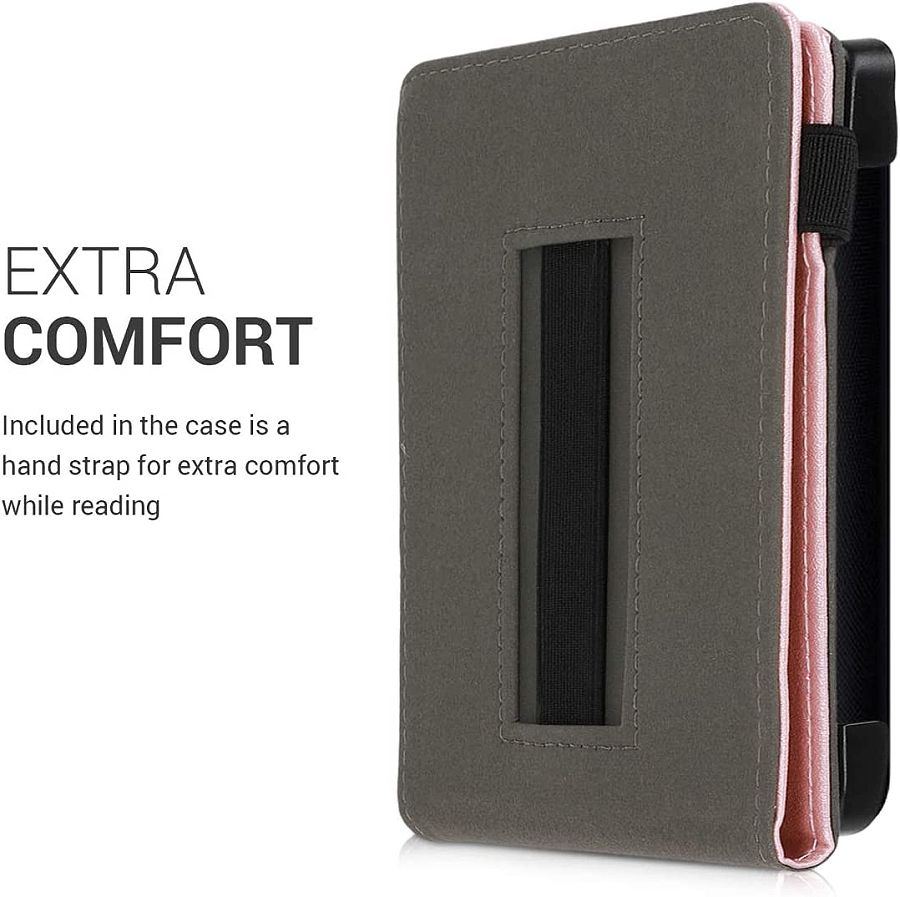 Pouzdro KW Mobile - Case with Strap Stand - KW4728881 - pro Pocketbook 616/617/627/628/632/633 - barva růžová, zlatá