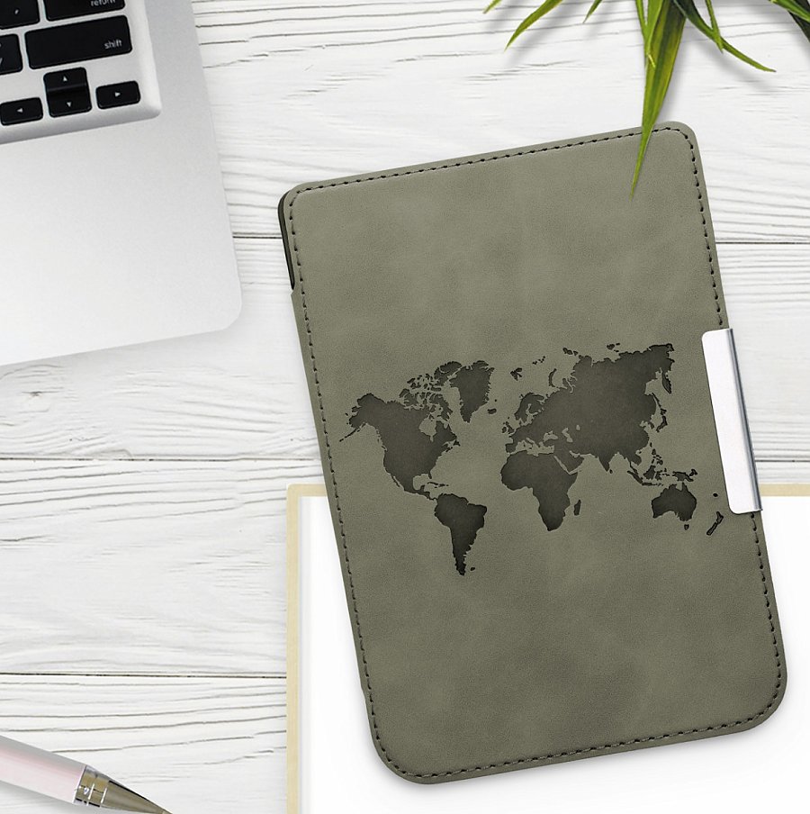 Pouzdro KW Mobile - Travel Outline - KW5022807 - pro Pocketbook 616/617/627/628/632/633 - šedé