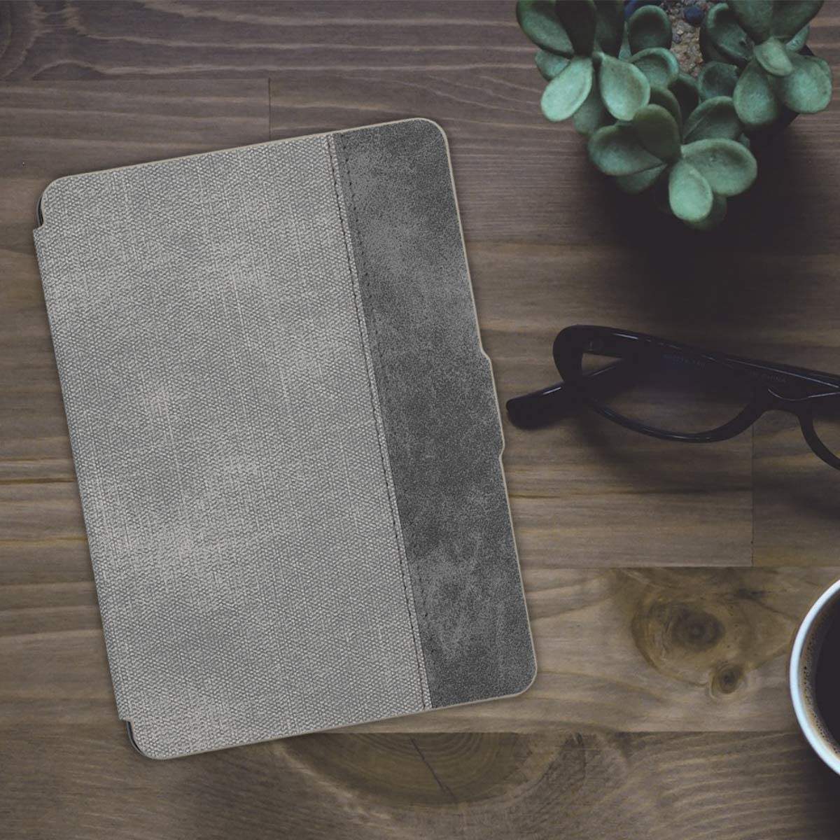 Pouzdro KW Mobile Felt Leather - KW5021501 - pro Amazon Kindle Paperwhite 1/2/3 - šedá, černá