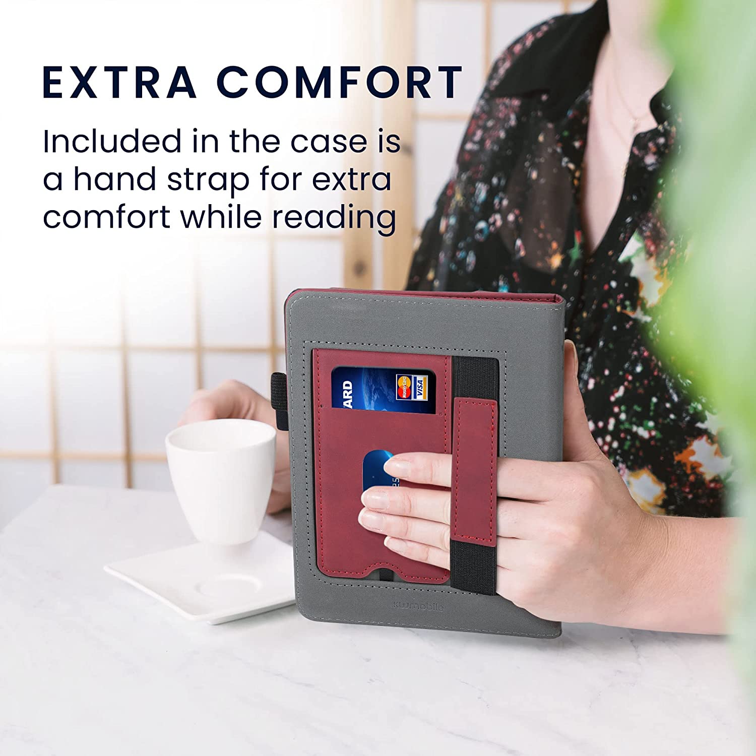 Pouzdro KW Mobile - Nubuck Brushed Heart - KW5626202 - pro Amazon Kindle Paperwhite 5 (2021) - Dark Red