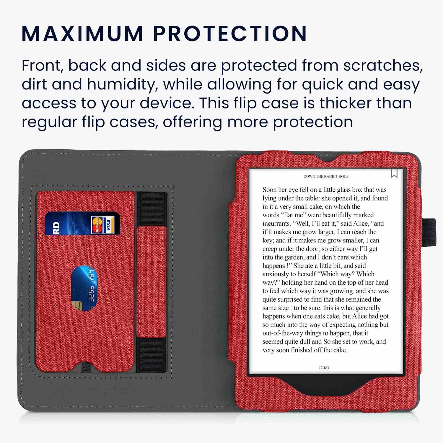 Pouzdro KW Mobile Double Leather - KW5626102 - pro Amazon Kindle Paperwhite 5 (2021) - grey, red