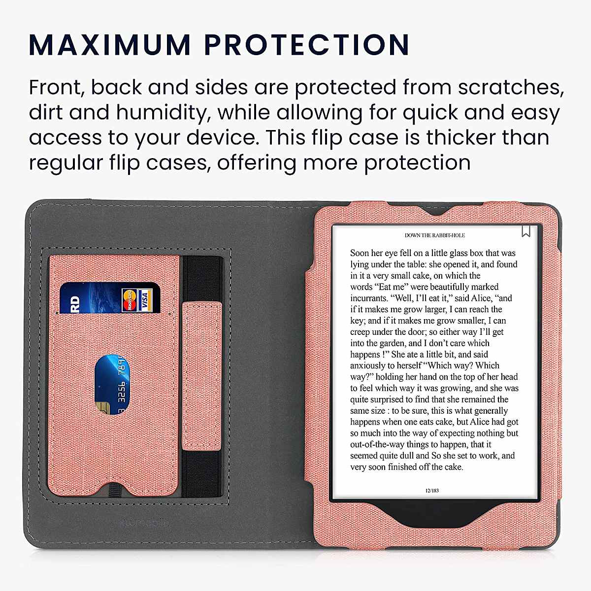 Pouzdro KW Mobile Double Leather - KW5626107 - pro Amazon Kindle Paperwhite 5 (2021) - šedá, růžová