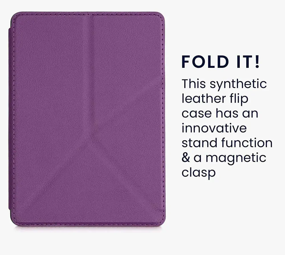 Pouzdro KW Mobile - Origami Violet Leather - KW5715838 - pro Amazon Kindle Paperwhite 5 (2021) - fialové